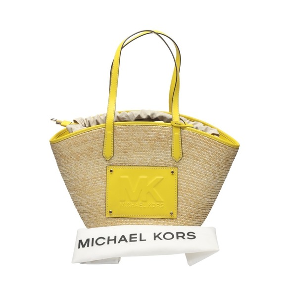 Michael Kors straw basket bag in yellow